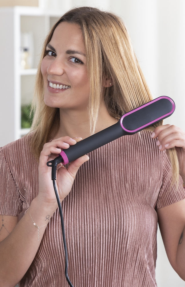 Brosse lissante en céramique - Cheveux - Noir