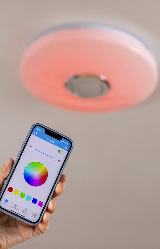 Plafonnier LED  Bluetooth - Haut-parleur & éclairage multifonction