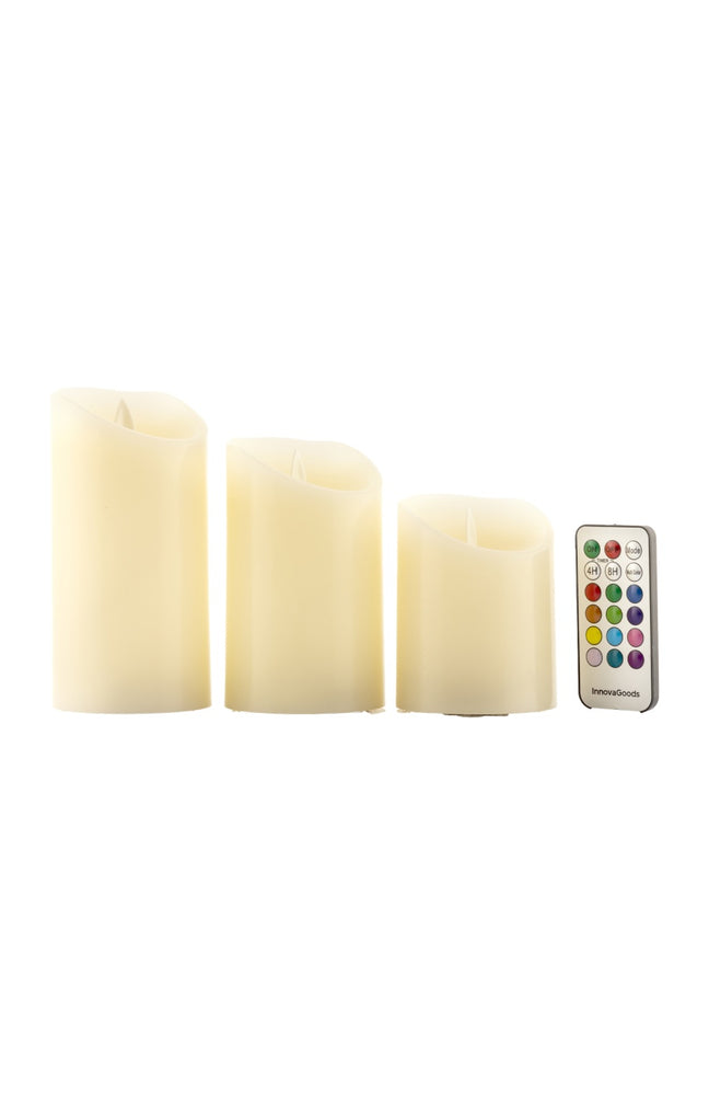 Bougies LED multicolores - Effet Flamme - 3 Unités