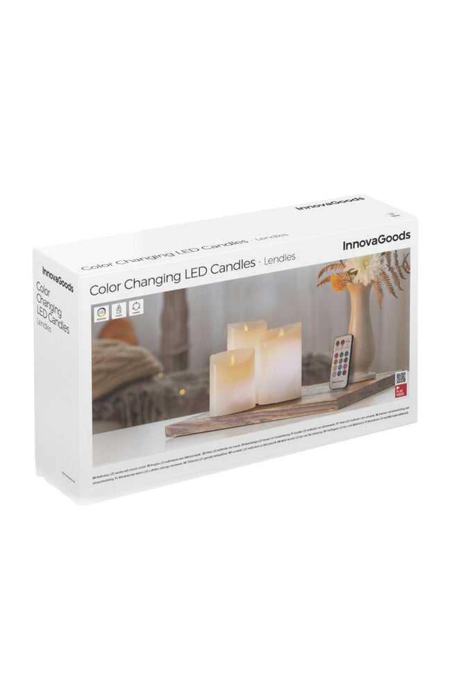 Bougies LED multicolores - Effet Flamme - 3 Unités