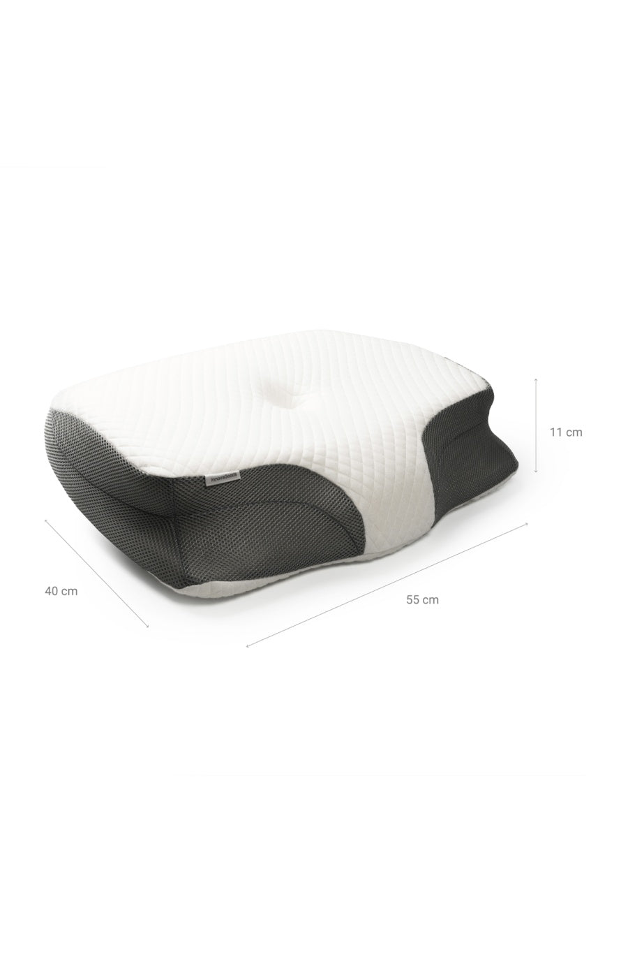 Oreiller cervical ergonomique 3-en-1 - Mousse viscoélastique - Blanc & gris
