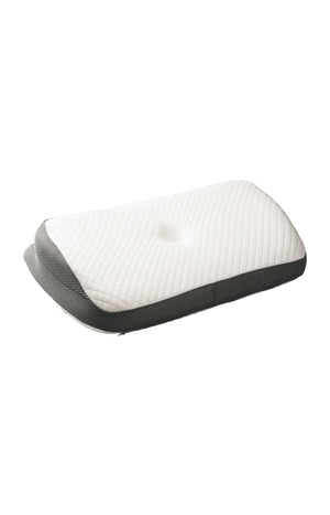 Oreiller cervical ergonomique 3-en-1 - Mousse viscoélastique - Blanc & gris