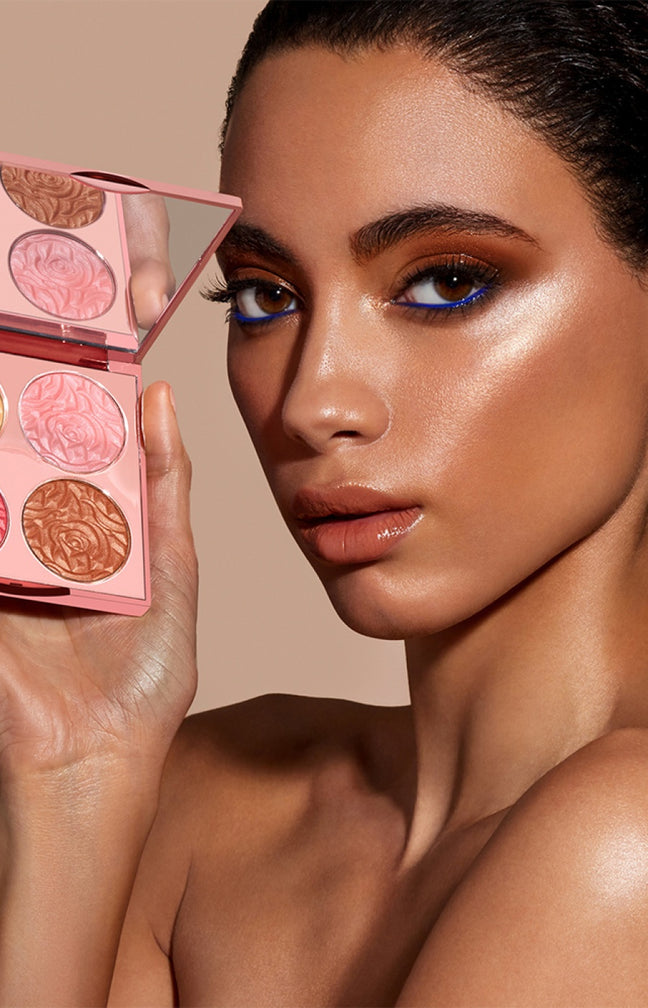Palette de 4 highlighters - Extraits de rose - Sunny Flash