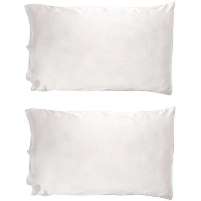 Duo taies d'oreiller en satin - Blanc