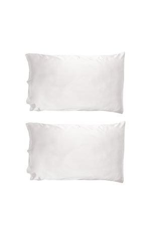Duo taies d'oreiller en satin - Blanc