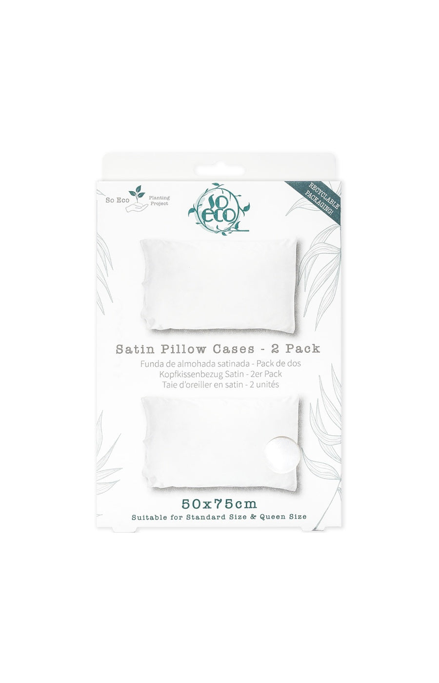 Duo taies d'oreiller en satin - Blanc