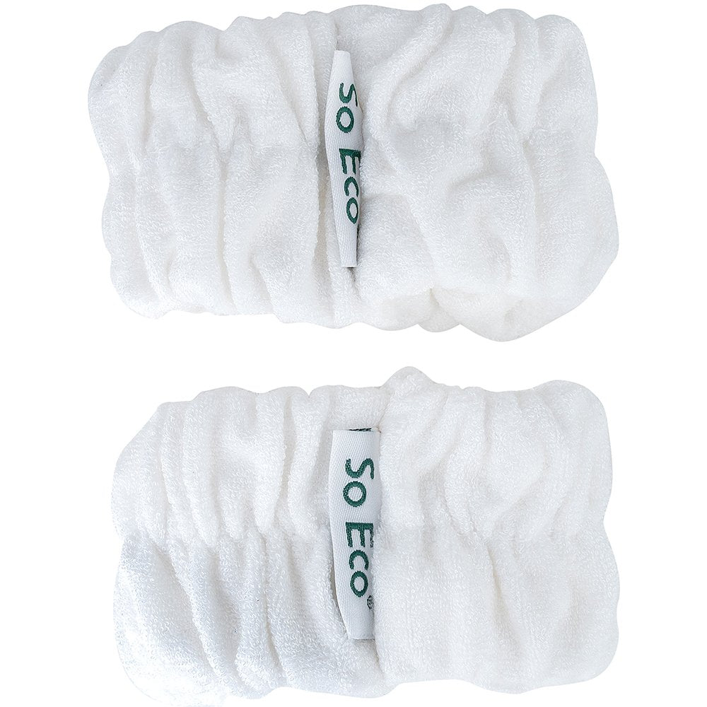 Bracelets skincare en microfibres - Blanc - 1 paire