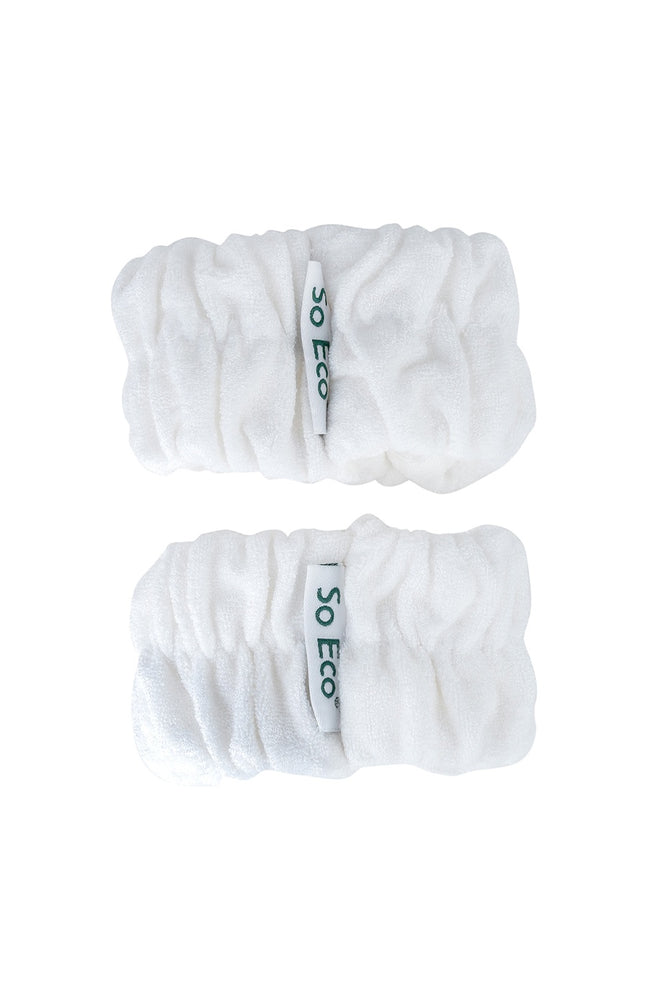 Bracelets skincare en microfibres - Blanc - 1 paire