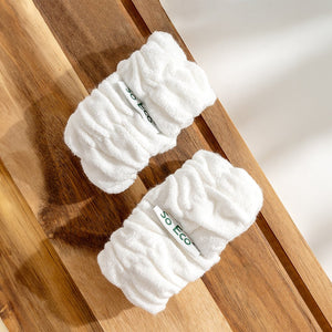 Bracelets skincare en microfibres - Blanc - 1 paire