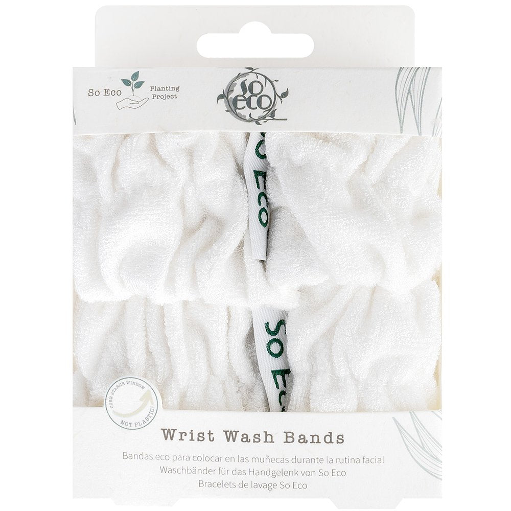 Bracelets skincare en microfibres - Blanc - 1 paire
