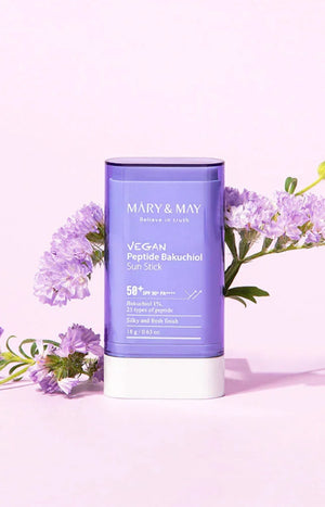 Mary&May - Stick solaire SPF50+- Peptides & bakuchiol - Visage - 18 g