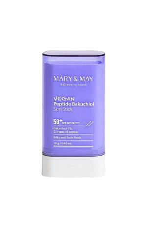 Mary&May - Stick solaire SPF50+- Peptides & bakuchiol - Visage - 18 g