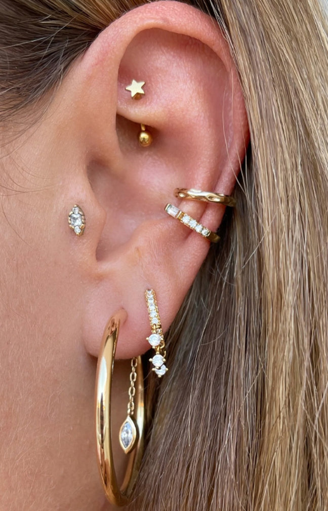 Boucles d'oreilles -  Marquise - Laiton argenté