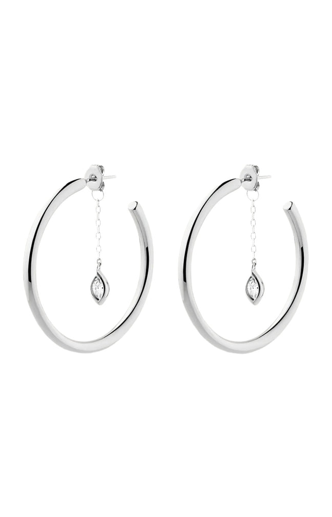 Boucles d'oreilles -  Marquise - Laiton argenté