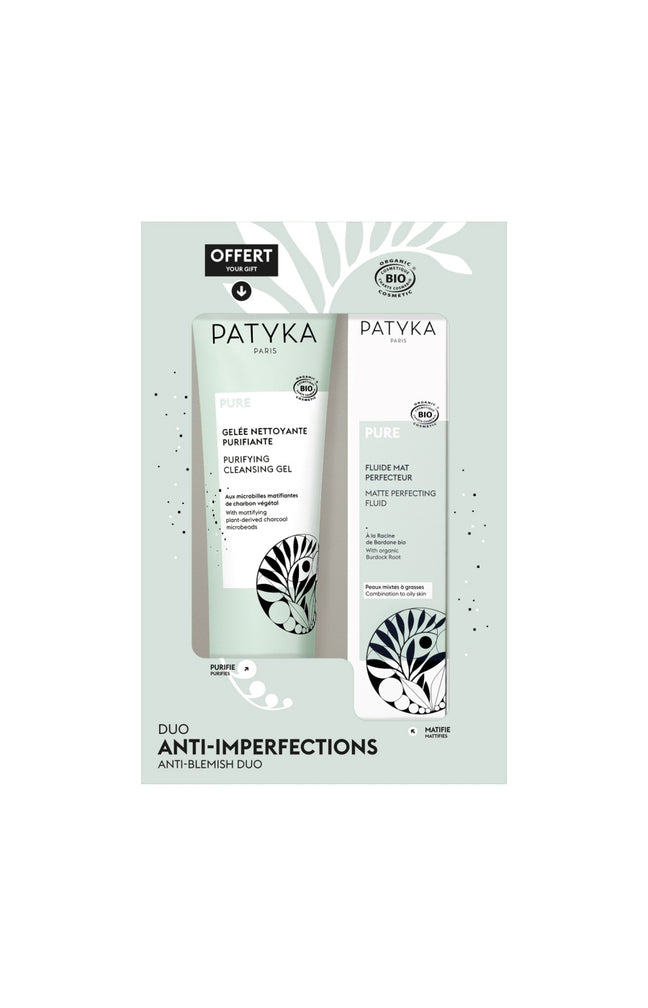 Coffret gelée nettoyante & fluide matifiant bio - Peaux mixtes à grasses - 2 produits