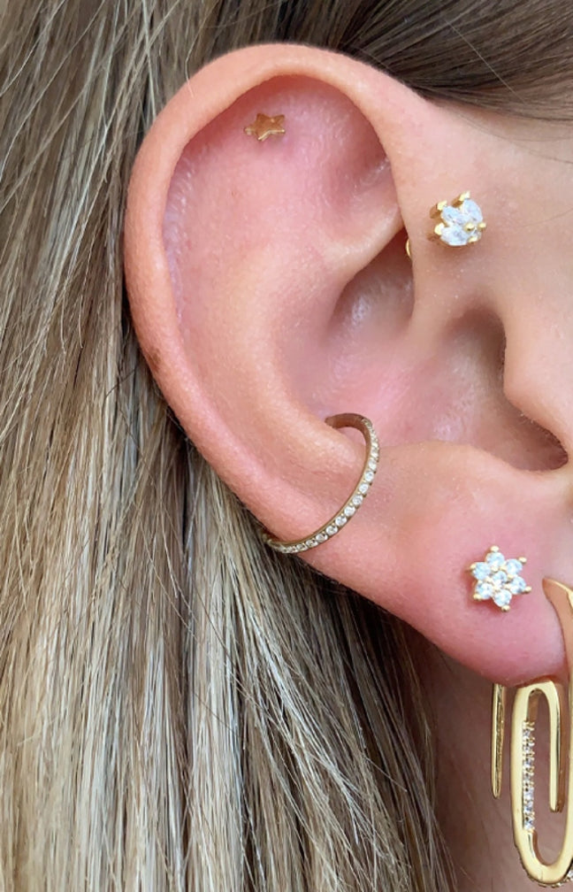 Boucle d'oreille - Baby safety - Laiton plaqué argent 10 microns