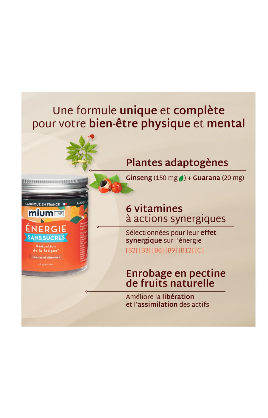Cure gummies énergie - Ananas - Sans sucres - 2 mois