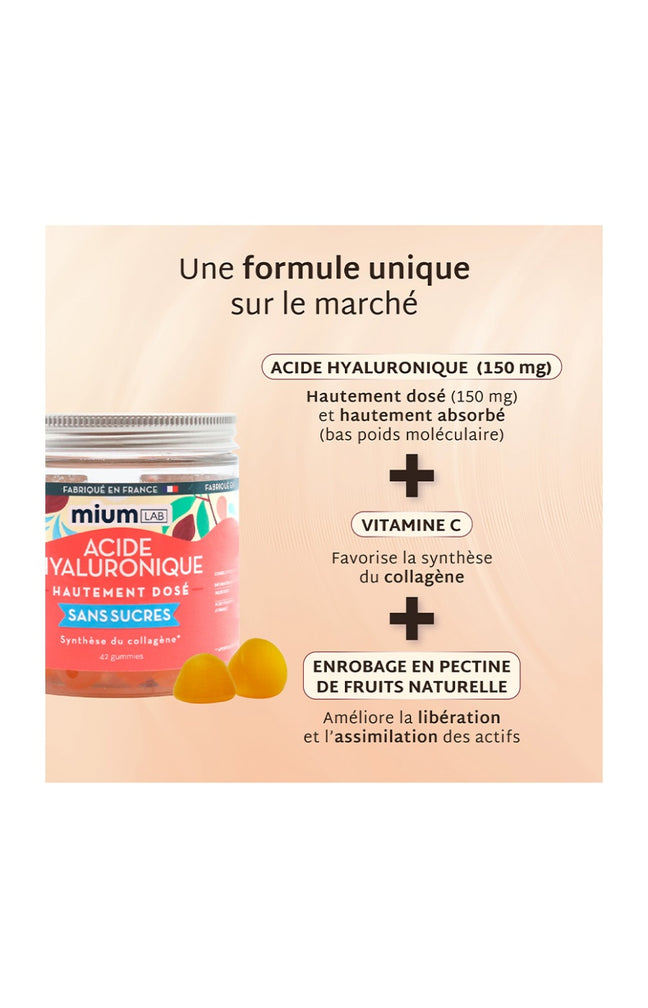 Gummies acide hyaluronique - Pêche - Sans sucres - 21 jours