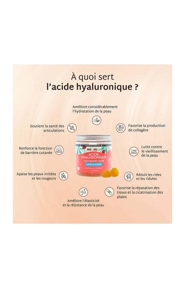 Cure gummies acide hyaluronique - Pêche - Sans sucres - 3 mois