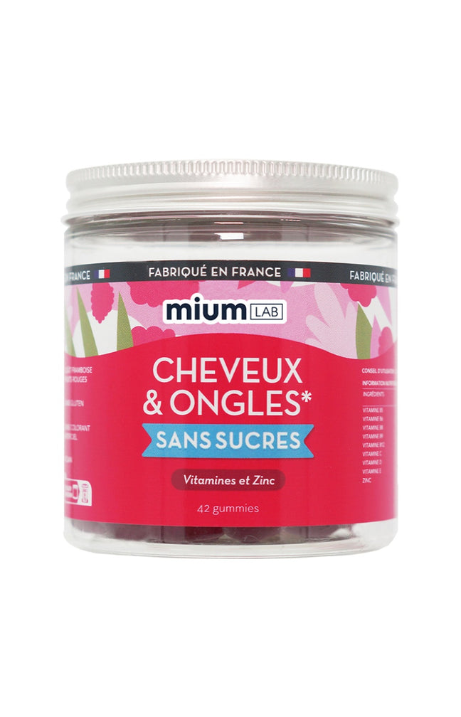 Gummies cheveux & ongles - Framboise - Sans sucres - 21 jours