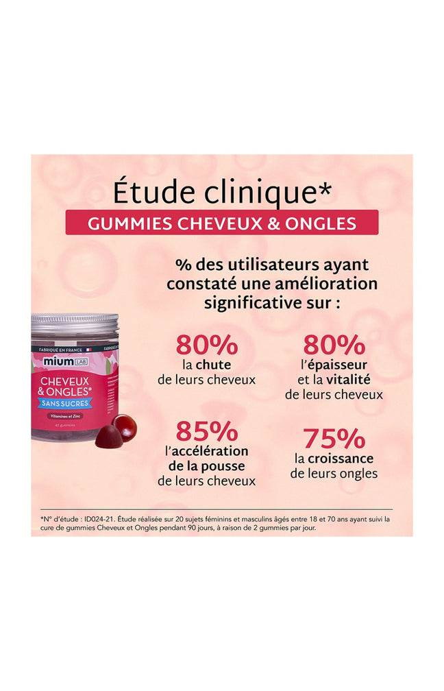 Cure gummies cheveux & ongles - Framboise - Sans sucres - 3 mois