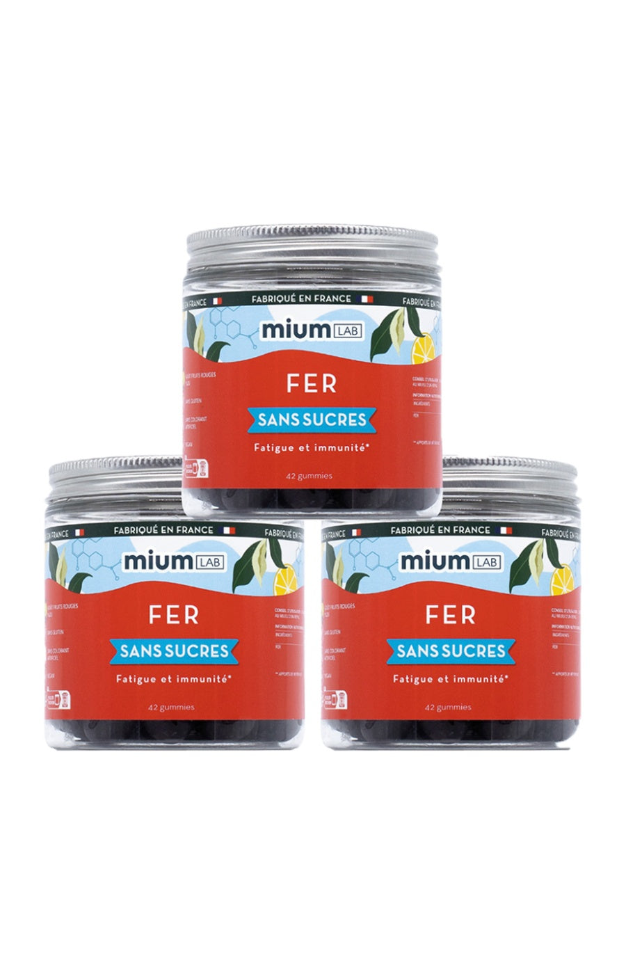 Cure gummies fer - Fatigue & immunité - Fruits rouges & yuzu - Sans sucres - 2 mois