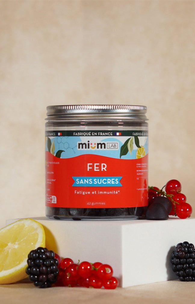 Cure gummies fer - Fatigue & immunité - Fruits rouges & yuzu - Sans sucres - 2 mois