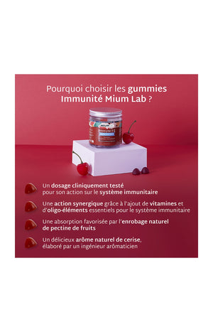 Cure gummies immunité - Cerise - Sans sucres - 2 mois