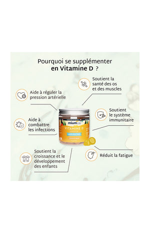 Gummies vitamine D - Mangue - Sans sucres - 21 jours