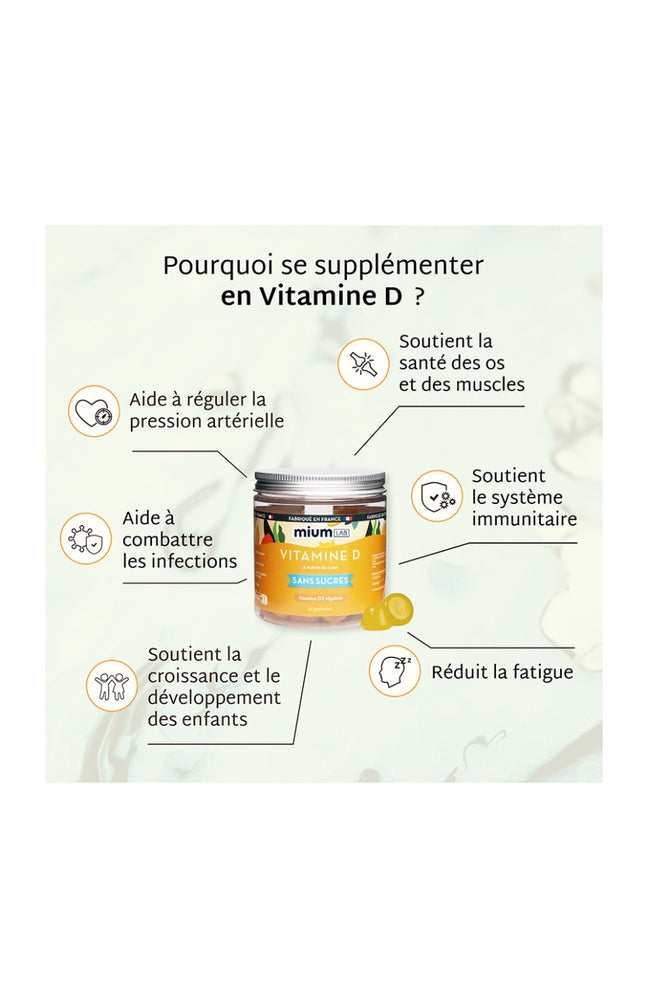 Gummies vitamine D - Mangue - Sans sucres - 21 jours