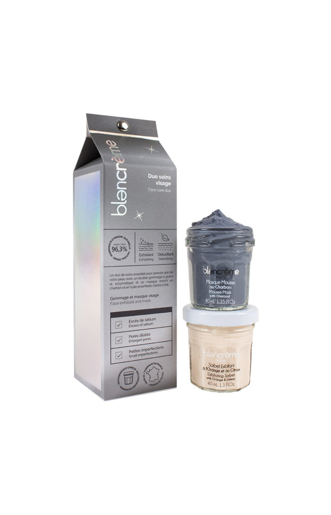 Coffret masque et exfoliant detoxifiants - Charbon & arbre à thé - Visage - 2 x 40 ml