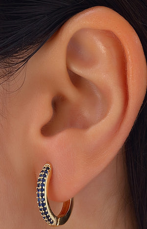 Boucles d'oreilles - Laiton plaqué or & zircon