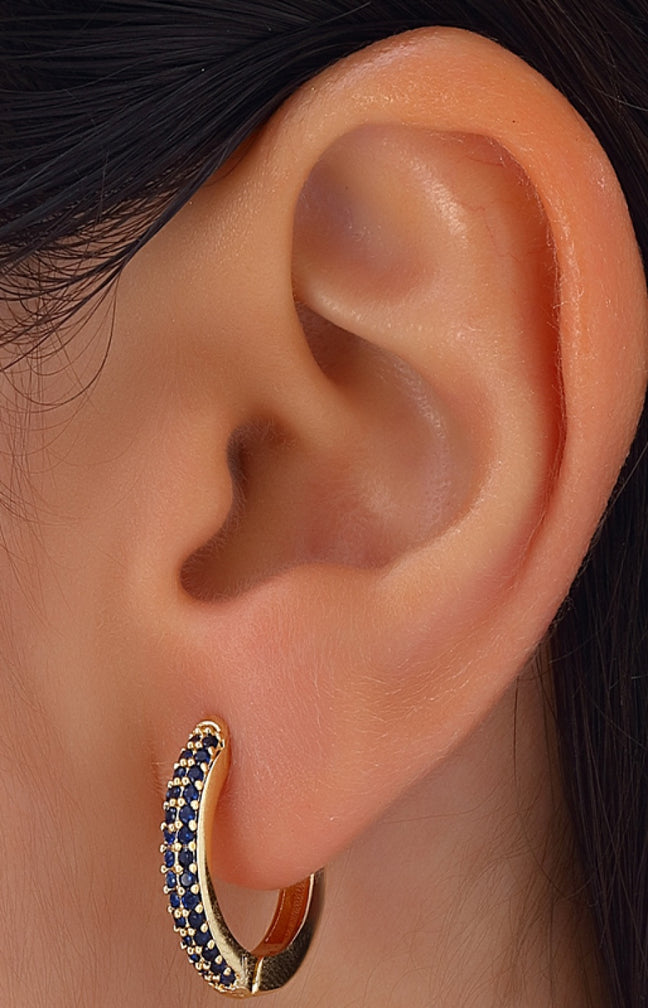 Boucles d'oreilles - Laiton plaqué or & zircon