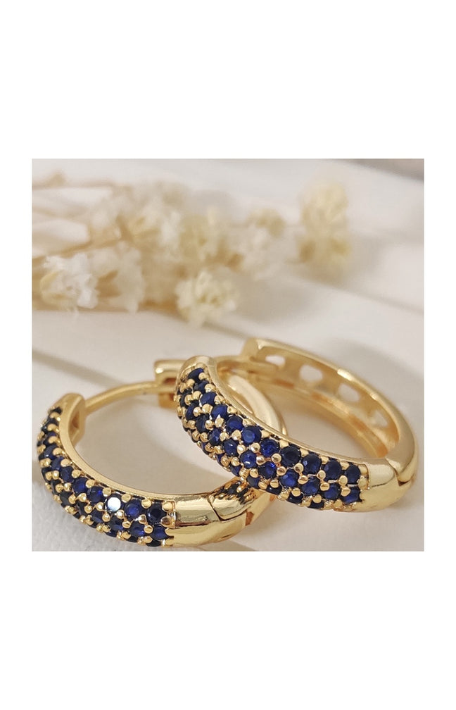 Boucles d'oreilles - Laiton plaqué or & zircon