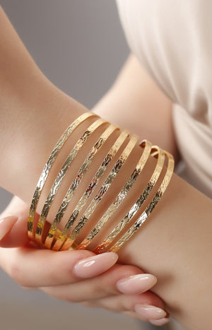 Bracelet manchette - Laiton plaqué or