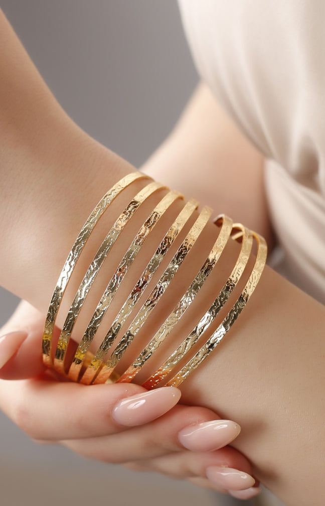 Bracelet manchette - Laiton plaqué or