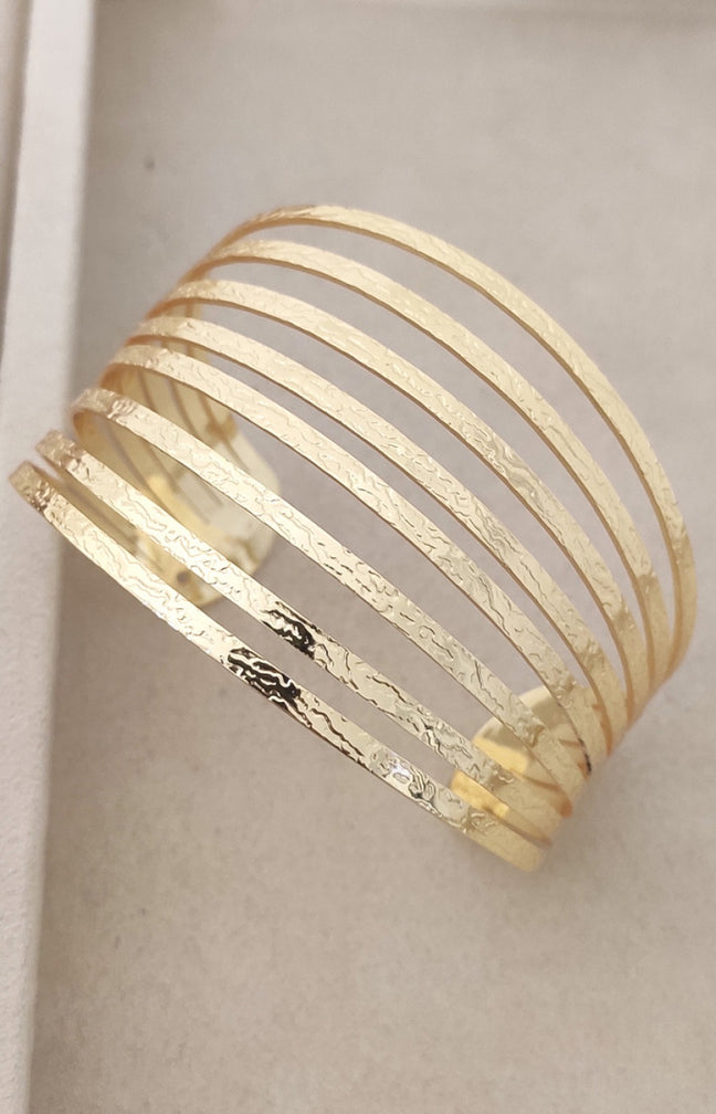 Bracelet manchette - Laiton plaqué or