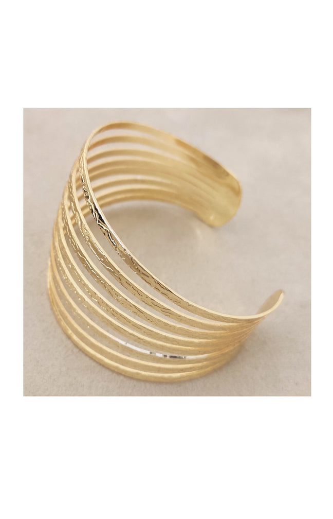 Bracelet manchette - Laiton plaqué or