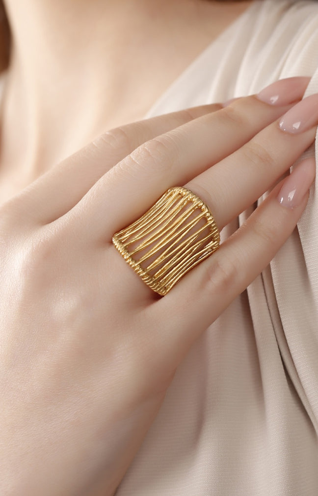 Bague ajustable - Laiton plaqué or