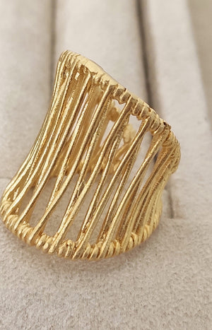 Bague ajustable - Laiton plaqué or