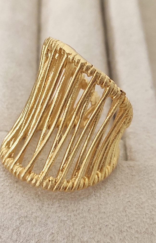 Bague ajustable - Laiton plaqué or