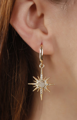 Boucles d'oreilles - Laiton plaqué or & zirconium