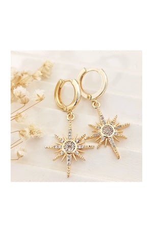 Boucles d'oreilles - Laiton plaqué or & zirconium
