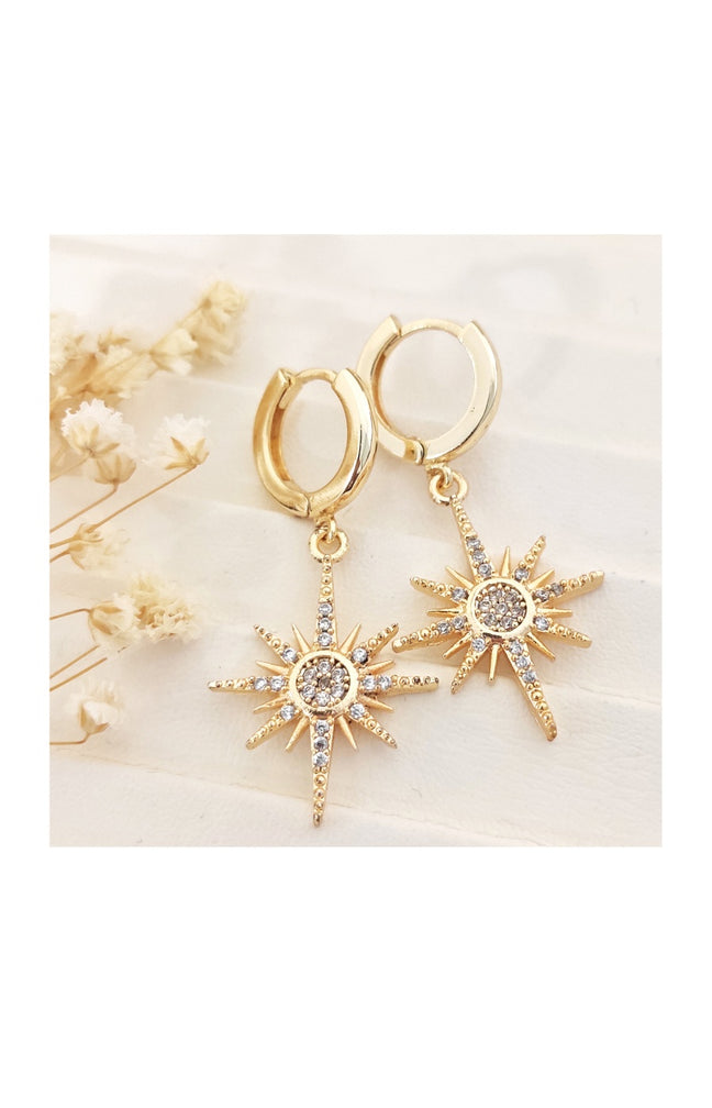 Boucles d'oreilles - Laiton plaqué or & zirconium