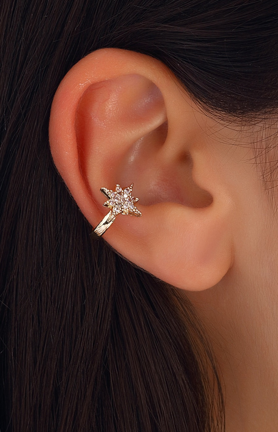 Earcuff - Laiton plaqué or & zirconium