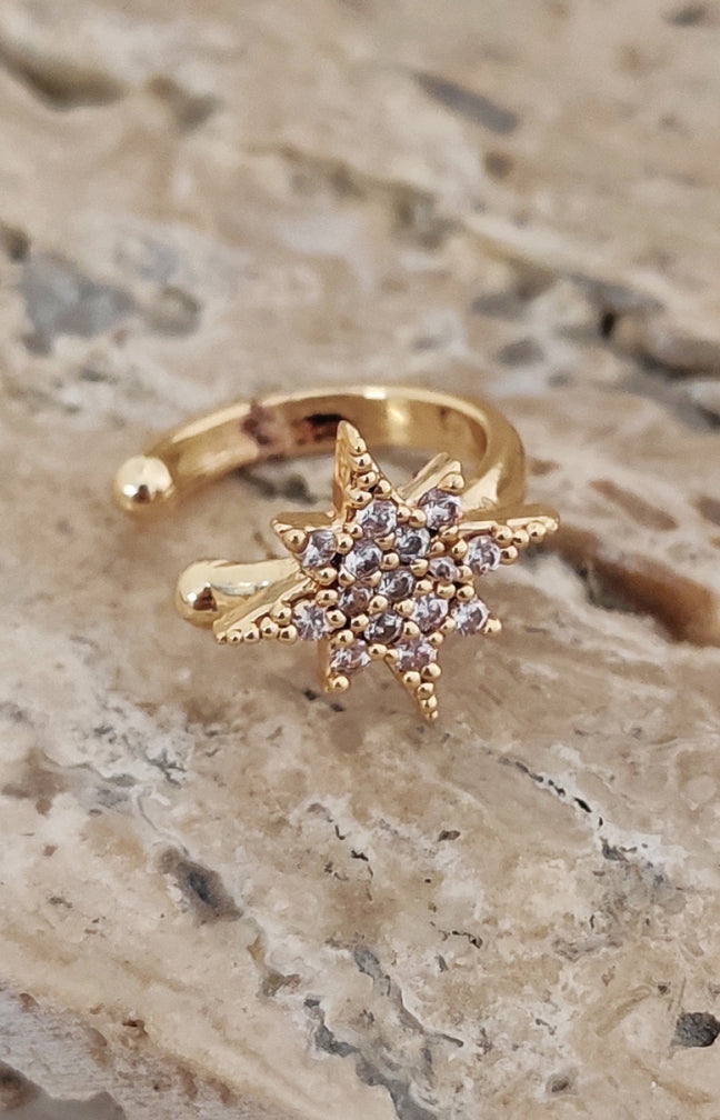 Earcuff - Laiton plaqué or & zirconium