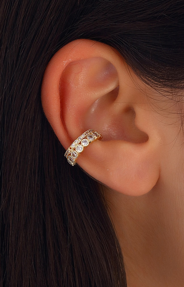 Earcuff - Laiton plaqué or & zirconium