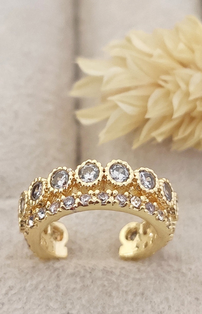 Earcuff - Laiton plaqué or & zirconium