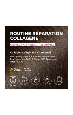 Trousse routine réparatrice - Collagène & vitamine B - Cheveux très abîmés - 3 produits