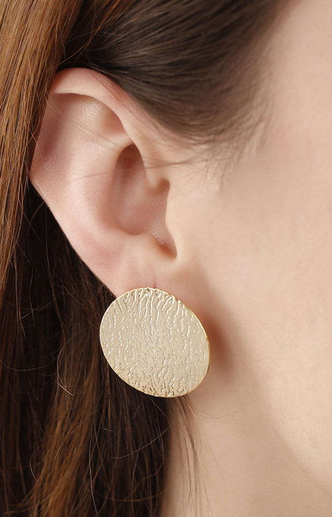 Boucles d'oreilles rondes - Laiton plaqué or